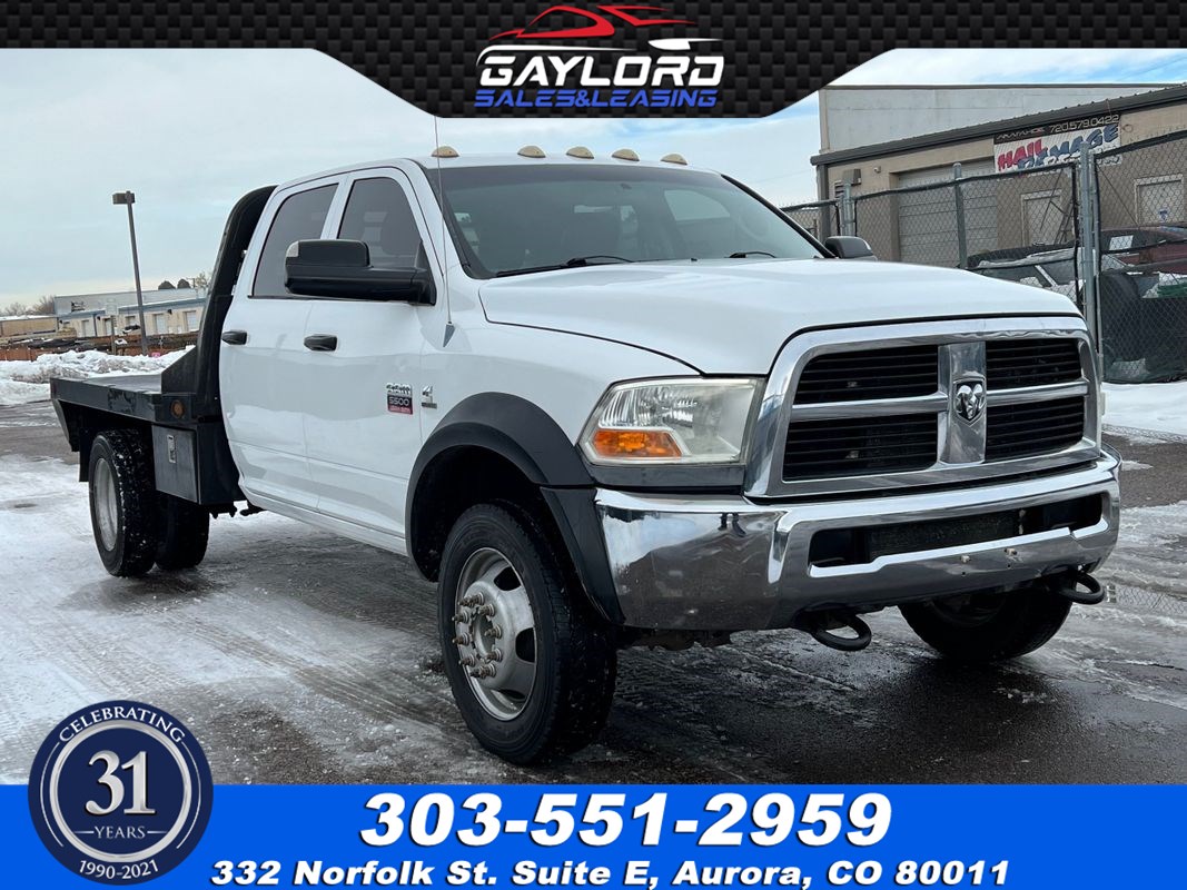 2012 Ram 5500 DRW Crew Cab Flat Bed 4X4 6.7-Liter I6 Cummins Turbo Diesel Engine