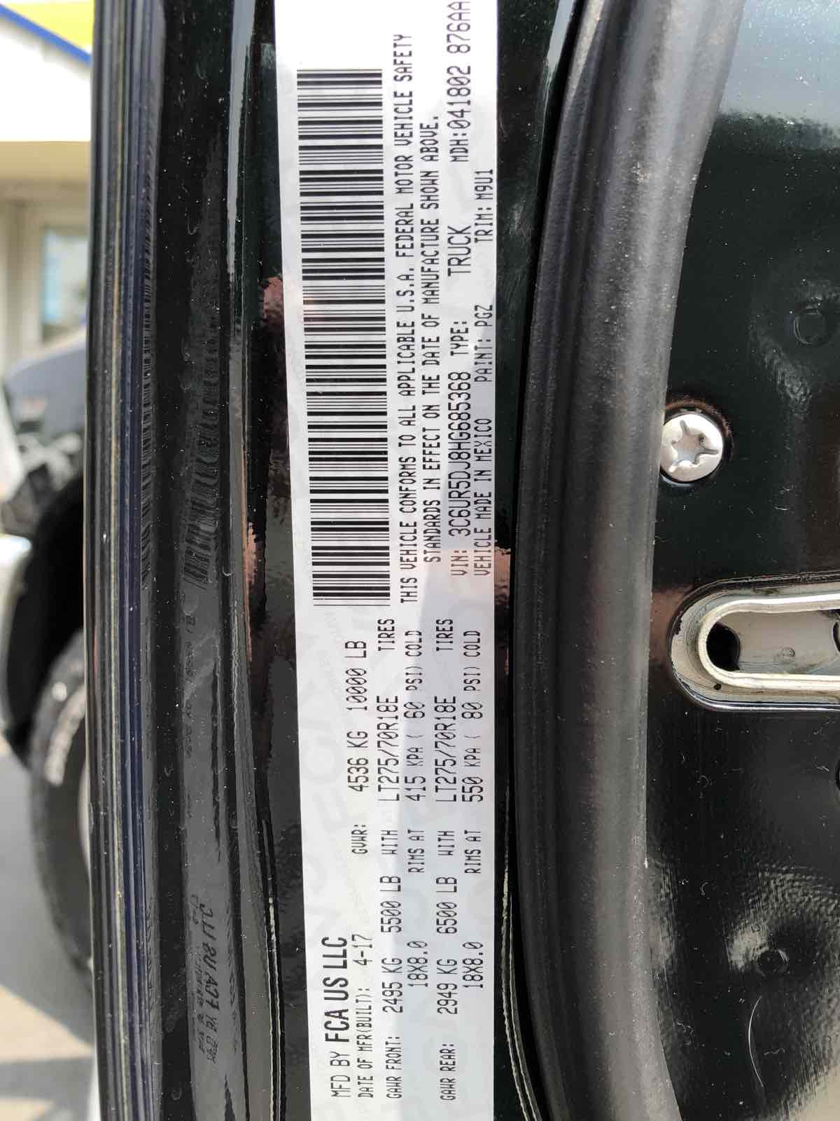 Sold 2017 Ram 2500 Big Horn 4X4 Crew Cab 6.4L V8 in Belford