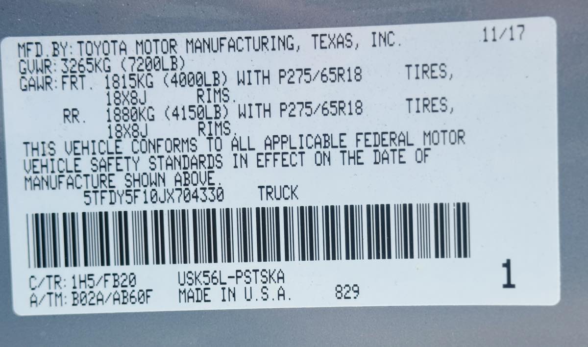 Totorozuku様 確認用頁 Sold 2018 Toyota Tundra 4WD SR5 in San Diego