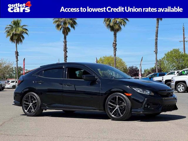 Crystal Black Pearl 2021 Honda Civic Hatchback Sport FWD Hatchback Front-Wheel Drive Automatic