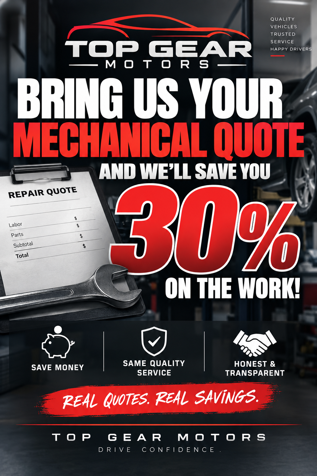 Bring Us Your Dealer Quote and Save 30%