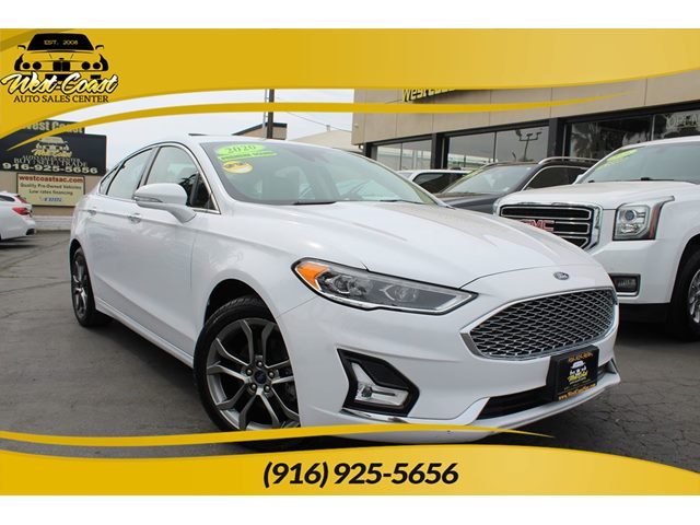 Oxford White 2020 Ford Fusion Hybrid Titanium FWD Sedan Front-Wheel Drive Automatic