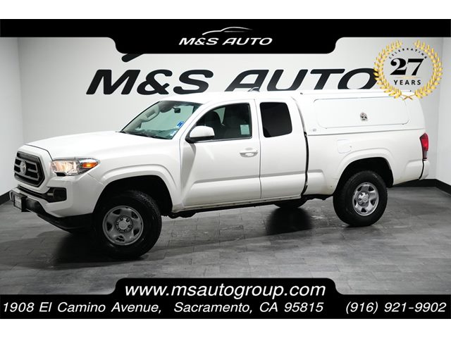 Super White 2021 Toyota Tacoma SR I4 Access Cab 4WD Pickup Truck Four-Wheel Drive Automatic