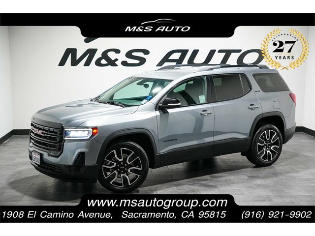 Gray (Satin Steel Metallic) 2021 GMC Acadia SLE FWD SUV / Crossover Front-Wheel Drive Automatic
