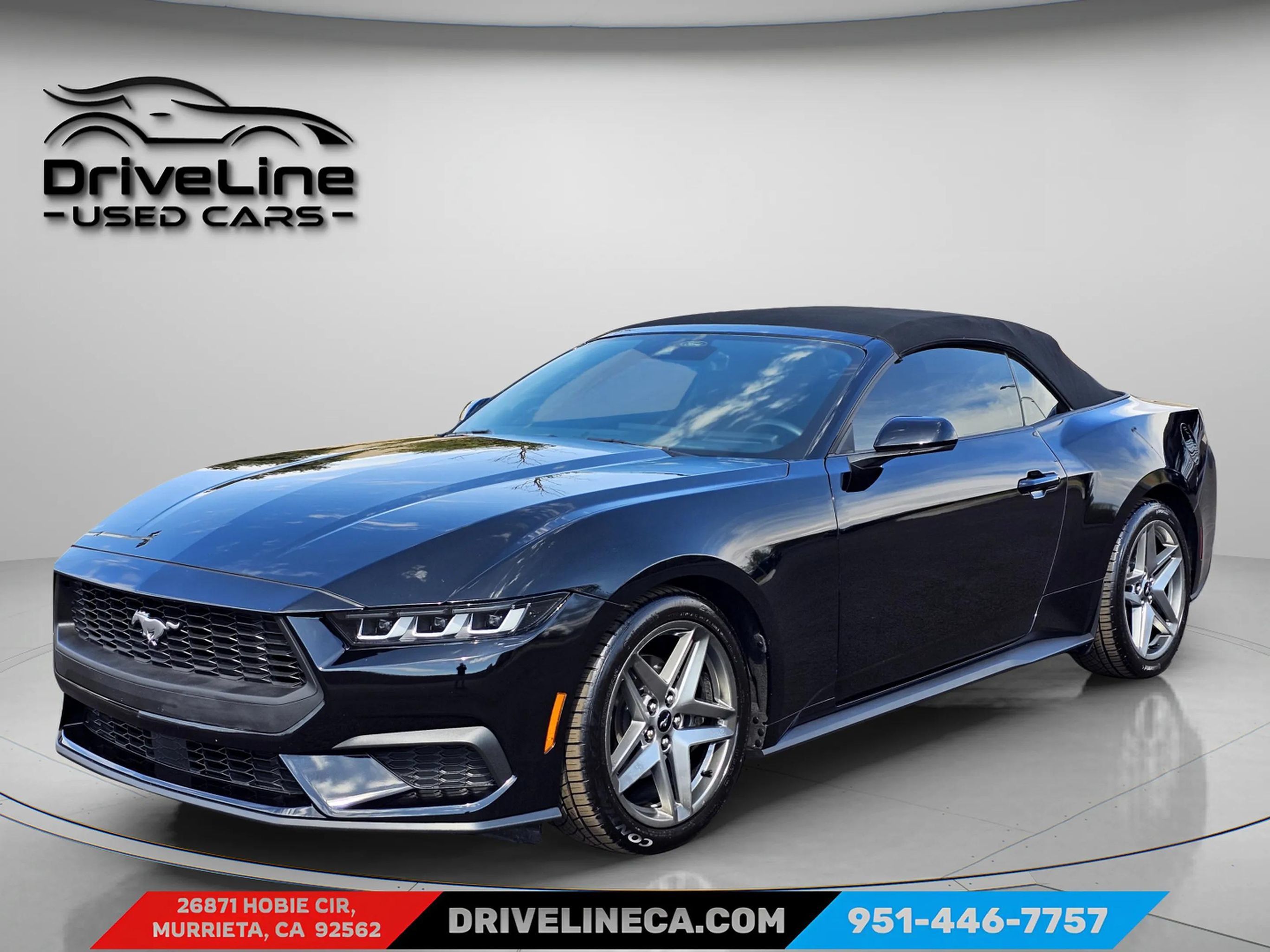 Shadow Black 2024 Ford Mustang Convertible Rear-Wheel Drive Automatic