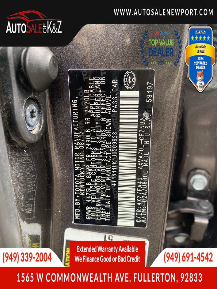2018 Toyota Camry LE SE photo 26