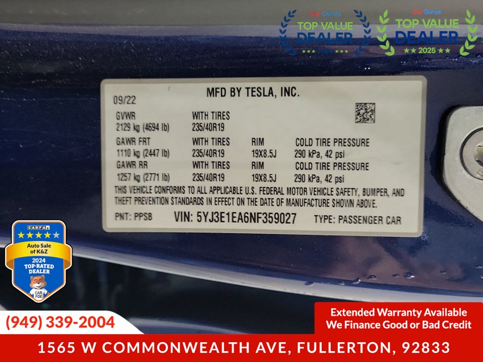 2022 Tesla Model 3 photo 3
