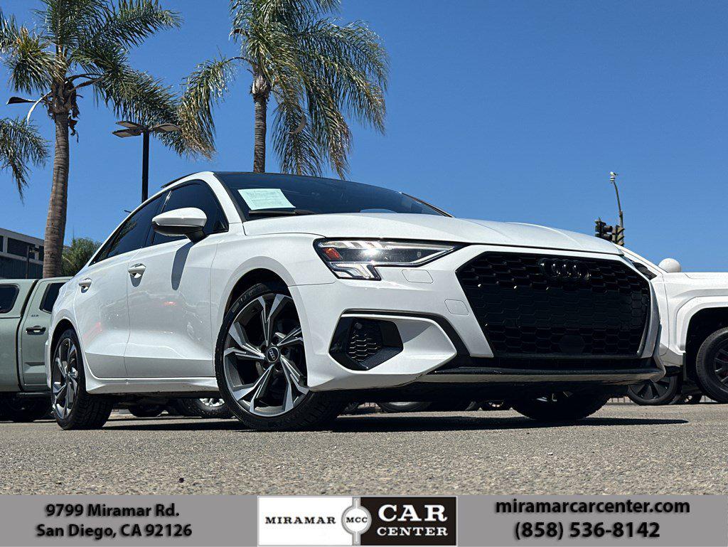 Ibis White 2023 Audi A3 Sedan Front-Wheel Drive Automatic
