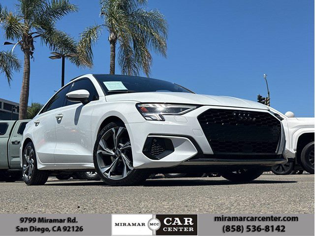 Ibis White 2023 Audi A3 Sedan Front-Wheel Drive Automatic