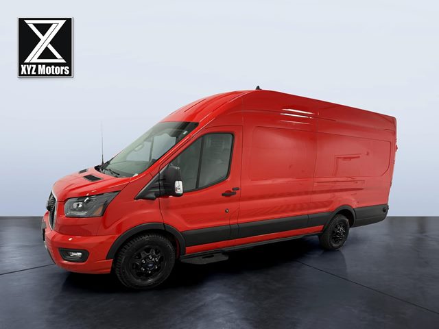 Red 2023 Ford Transit Cargo 350 High Roof Extended LB AWD Van All-Wheel Drive Automatic