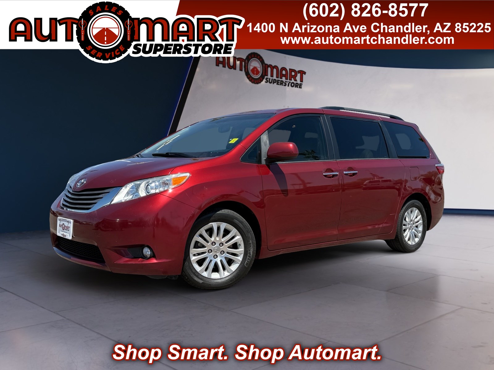 Red 2015 Toyota Sienna Minivan Front-Wheel Drive Automatic