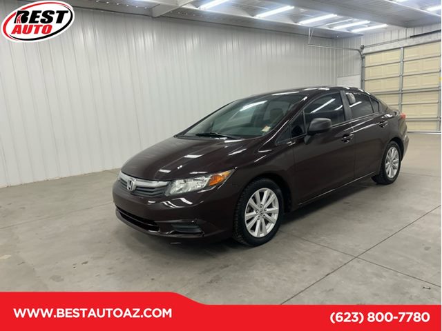 Red (Maroon) 2012 Honda Civic Sedan Front-Wheel Drive Automatic