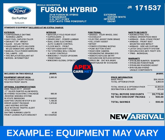 2018 Ford Fusion Hybrid