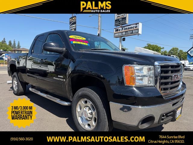 Onyx Black 2009 GMC Sierra 2500HD SLT Ext. Cab 4WD Pickup Truck Four-Wheel Drive Automatic