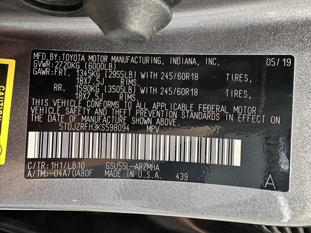 2019 Toyota Highlander XLE photo 33