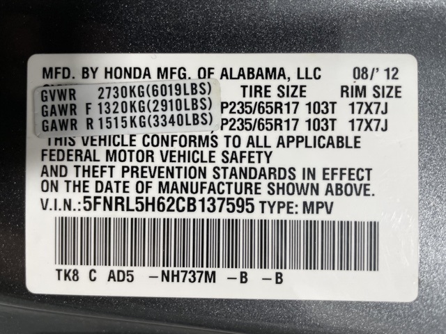 Sold 2012 Honda Odyssey EX-L in Spencerport