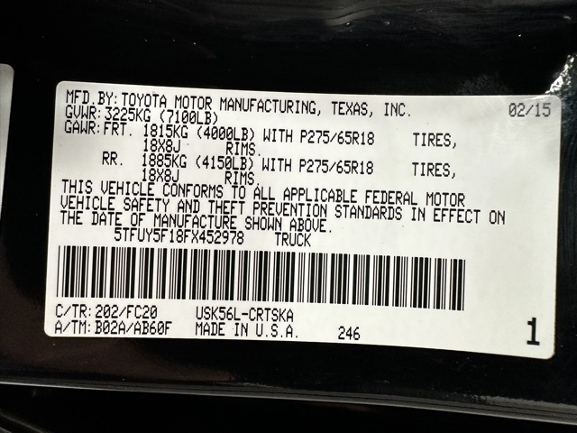 Sold 2015 Toyota Tundra 4WD Truck SR5 in Spencerport