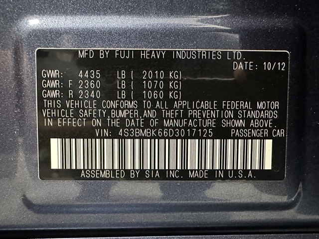 樟葉ページ Sold 2013 Subaru Legacy 2.5i Limited in Spencerport