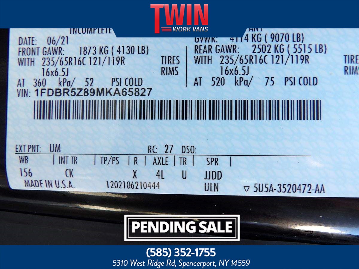 Sold 2021 Ford Transit T-250 SAFELITE GLASS VAN RACKS INCLUDED! in