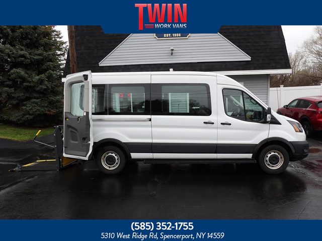 Oxford White 2020 Ford Transit Passenger 350 XL Medium Roof LWB RWD with Sliding Passenger-Side Door Van Rear-Wheel Drive Automatic
