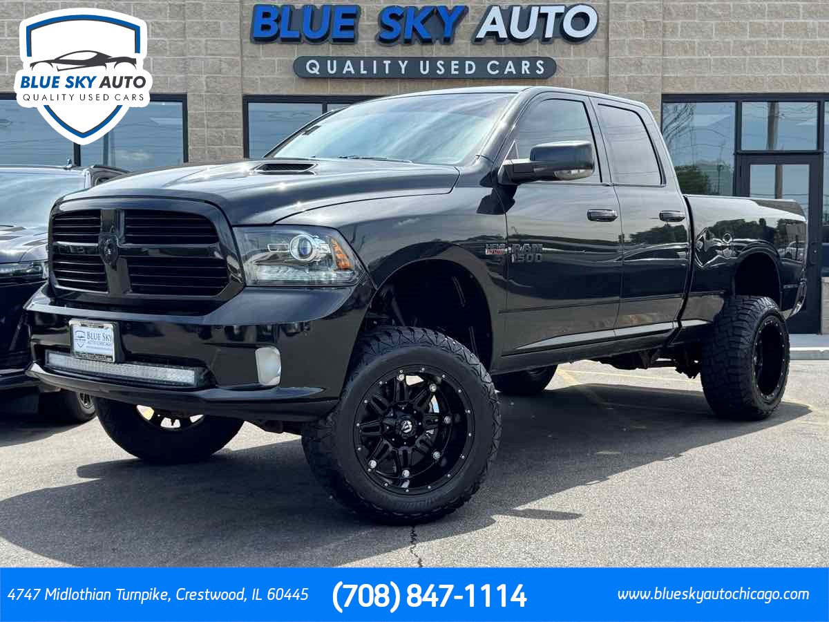 Brilliant Black Crystal Pearl 2017 RAM 1500 Sport Quad Cab 4WD Pickup Truck Four-Wheel Drive Automatic