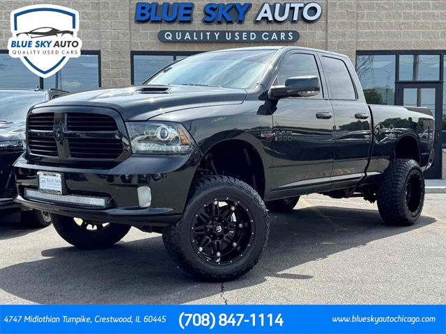 Brilliant Black Crystal Pearl 2017 RAM 1500 Sport Quad Cab 4WD Pickup Truck Four-Wheel Drive Automatic