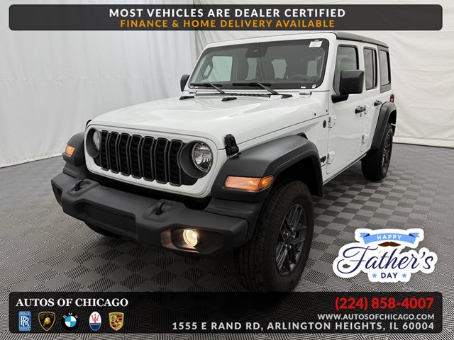 Bright White Clearcoat 2025 Jeep Wrangler Sport S 4-Door 4WD SUV / Crossover Four-Wheel Drive Automatic