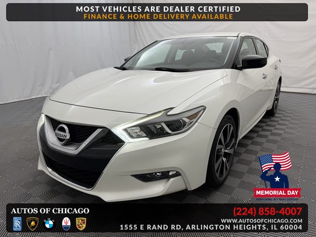 Pearl White 2016 Nissan Maxima S Sedan Front-Wheel Drive Automatic