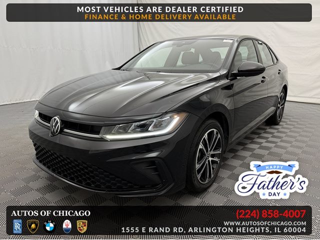 Deep Black Pearl 2025 Volkswagen Jetta Sport FWD Sedan Front-Wheel Drive Automatic