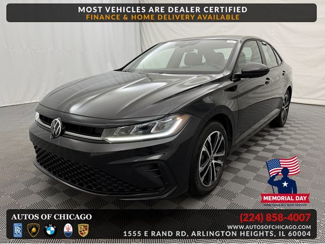 Deep Black Pearl 2025 Volkswagen Jetta Sport FWD Sedan Front-Wheel Drive Automatic