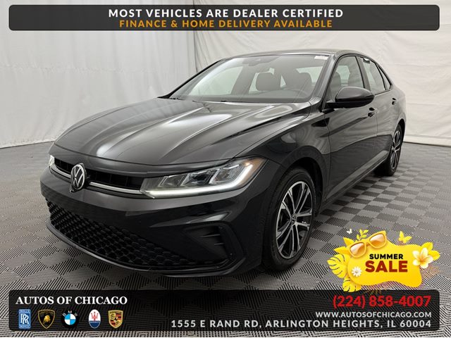 Deep Black Pearl 2025 Volkswagen Jetta Sport FWD Sedan Front-Wheel Drive Automatic