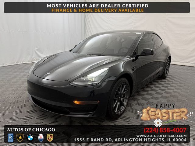 Solid Black 2023 Tesla Model 3 RWD Sedan Rear-Wheel Drive Automatic