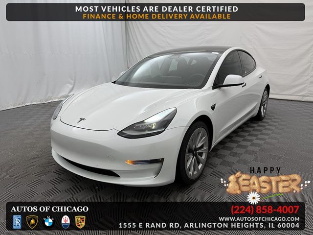 Pearl White Multi-Coat 2021 Tesla Model 3 Long Range AWD Sedan All-Wheel Drive Automatic