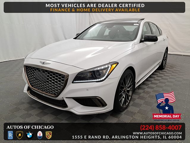 Casablanca White 2018 Genesis G80 3.3T Sport Sedan Rear-Wheel Drive Automatic