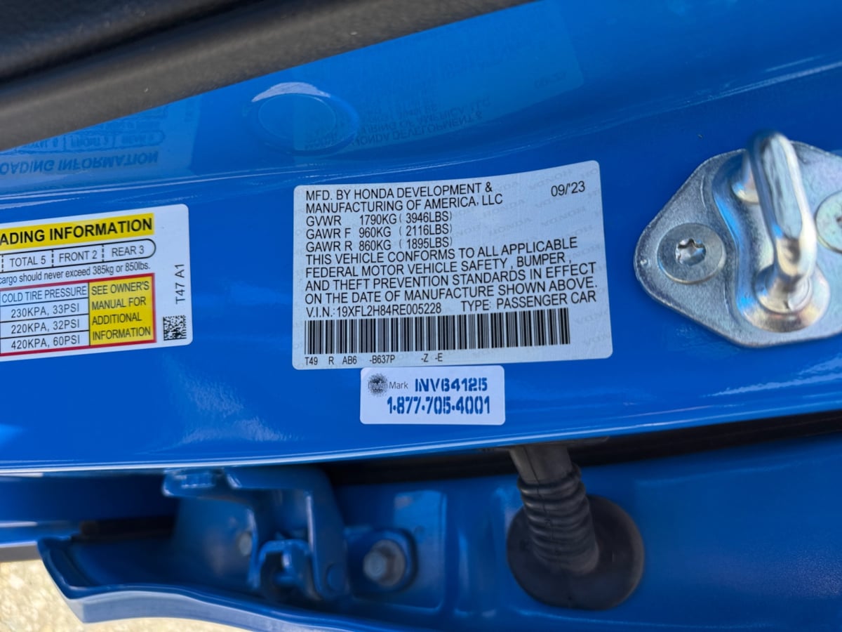 【P13531】WISH IN BLUE Sold 2024 Honda Civic Hatchback Sport in Norco