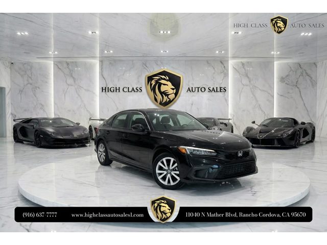 Crystal Black Pearl 2022 Honda Civic LX FWD Sedan Front-Wheel Drive Automatic