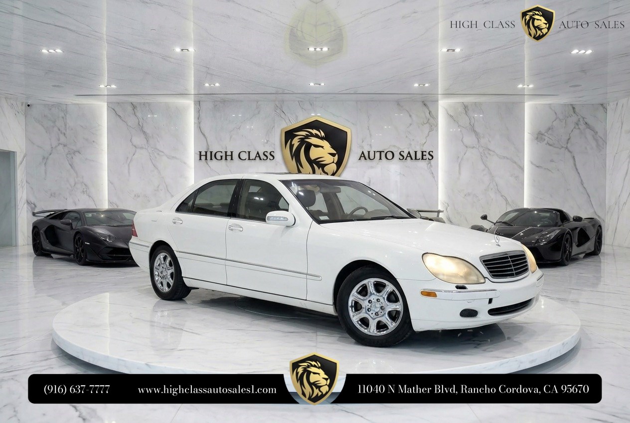 Alabaster White 2002 Mercedes-Benz S-Class S 430 Sedan Rear-Wheel Drive Automatic