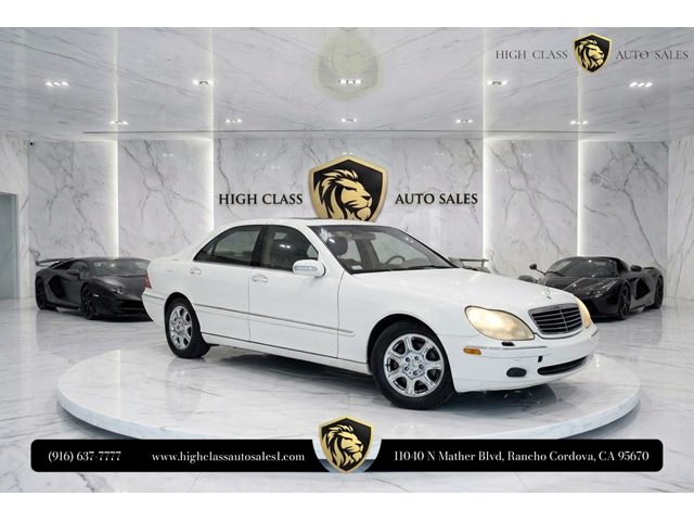 Alabaster White 2002 Mercedes-Benz S-Class S 430 Sedan Rear-Wheel Drive Automatic