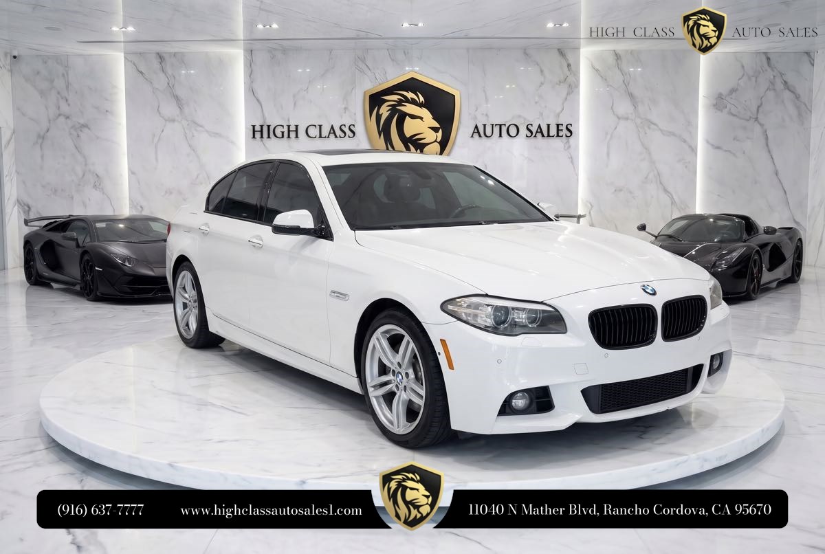 Alpine White 2015 BMW 5 Series Sedan Rear-Wheel Drive Automatic