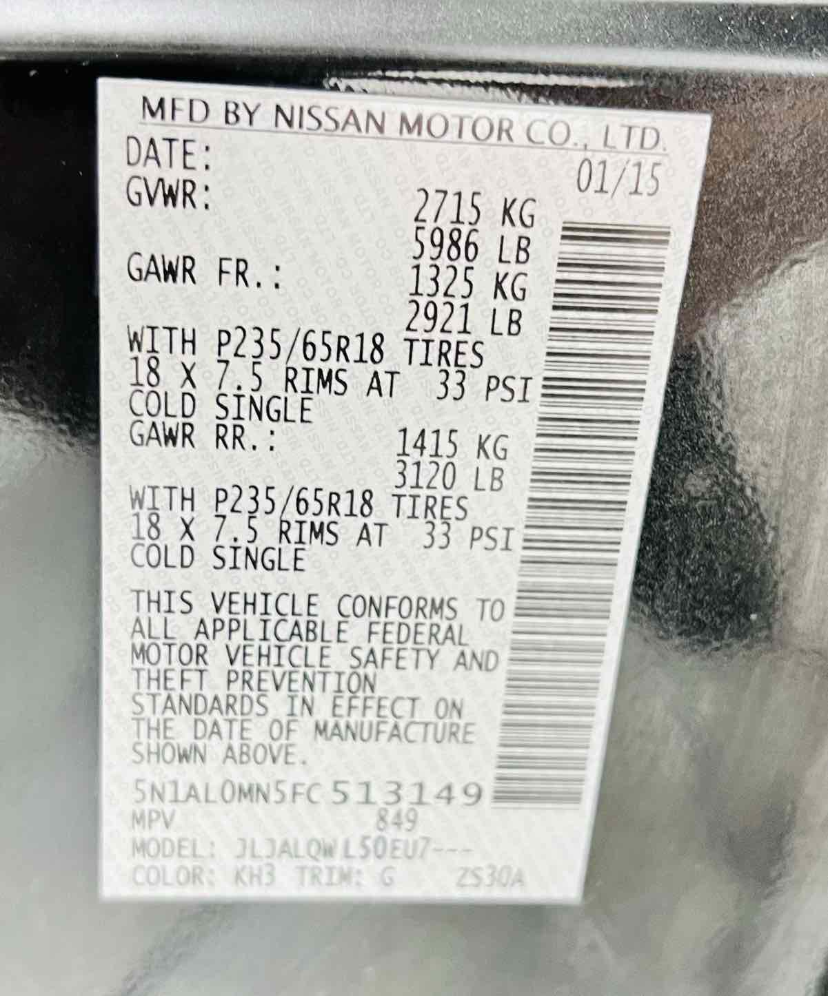 Sold 2015 INFINITI QX60 in Rancho Cordova