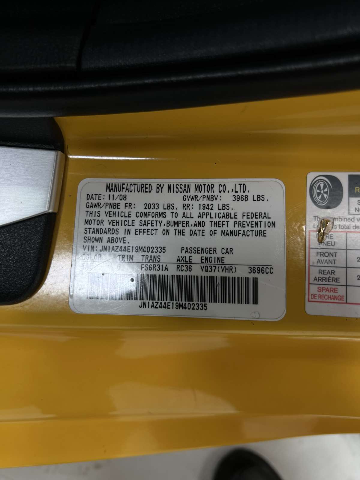 Sold 2009 Nissan 370Z Touring in Rancho Cordova
