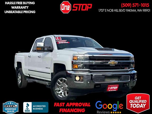 Summit White 2018 Chevrolet Silverado 3500HD LTZ Crew Cab 4WD Pickup Truck Four-Wheel Drive Automatic