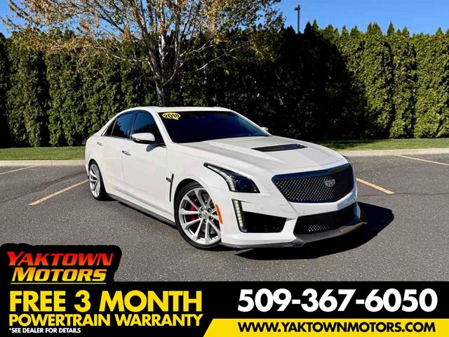 Crystal White Tricoat 2018 Cadillac CTS-V RWD Sedan Rear-Wheel Drive Automatic