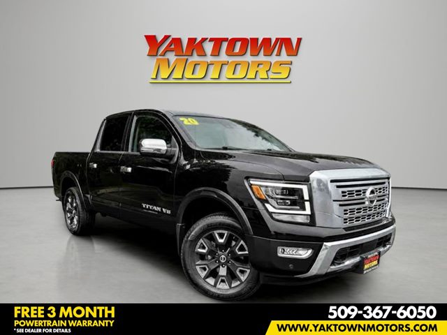Super Black 2020 Nissan Titan Pickup Truck Four-Wheel Drive Automatic