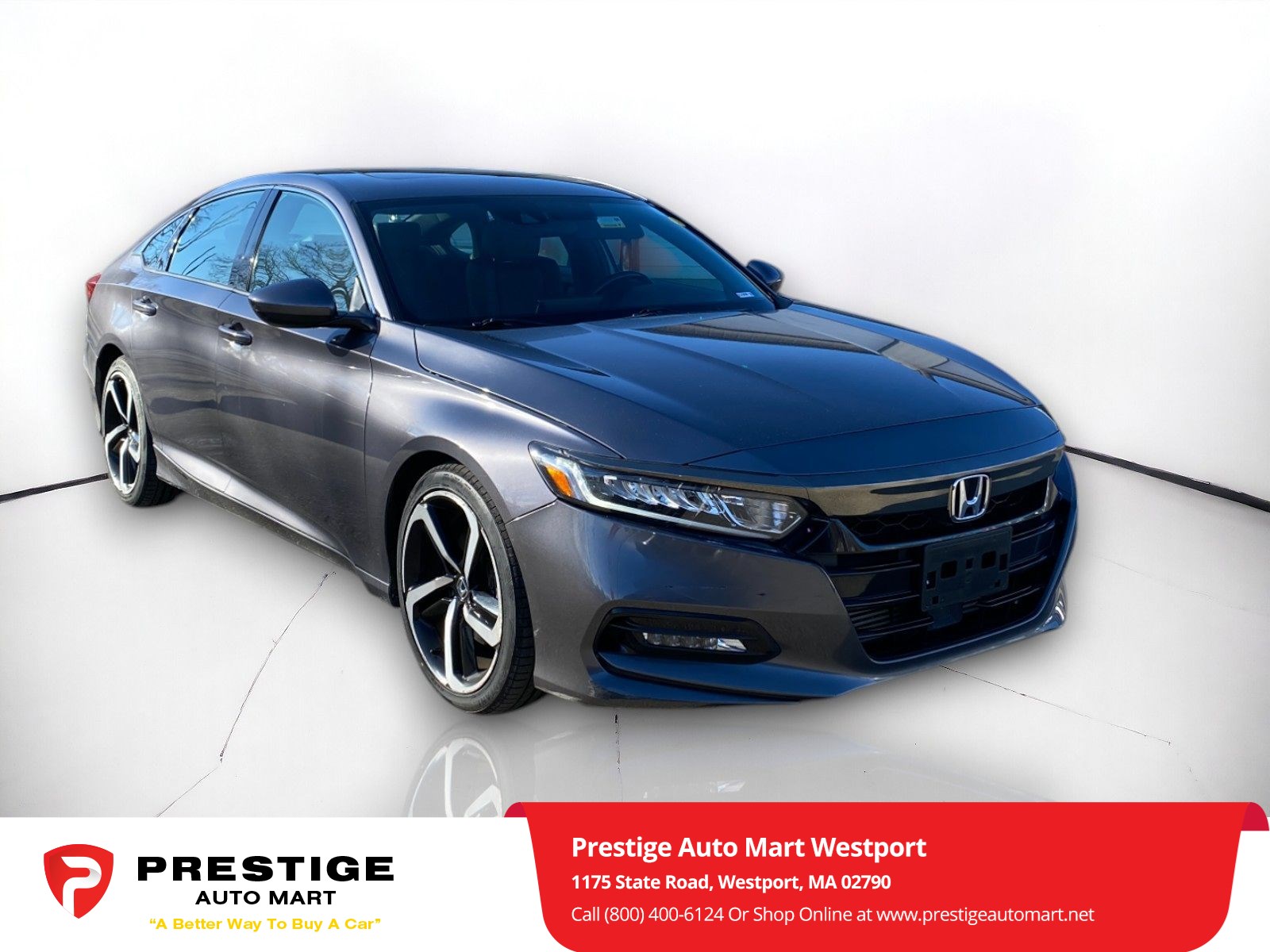 Used 2019 Honda Accord Sport with VIN 1HGCV2F38KA011774 for sale in Westport, MA