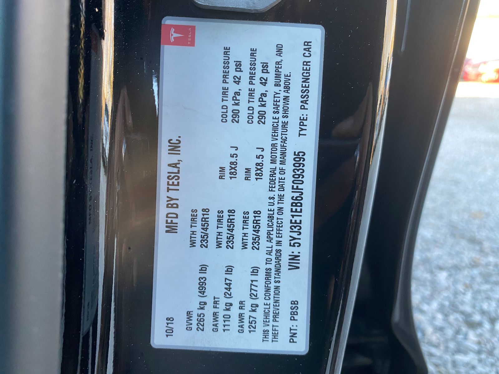 2018 Tesla Model 3 Long Range Battery 31