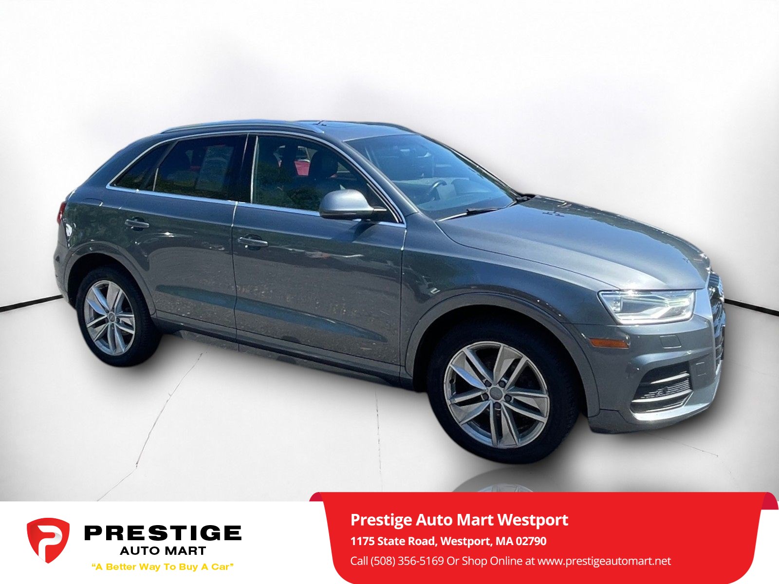 Used 2017 Audi Q3 Premium Plus with VIN WA1JCCFS4HR011381 for sale in Westport, MA