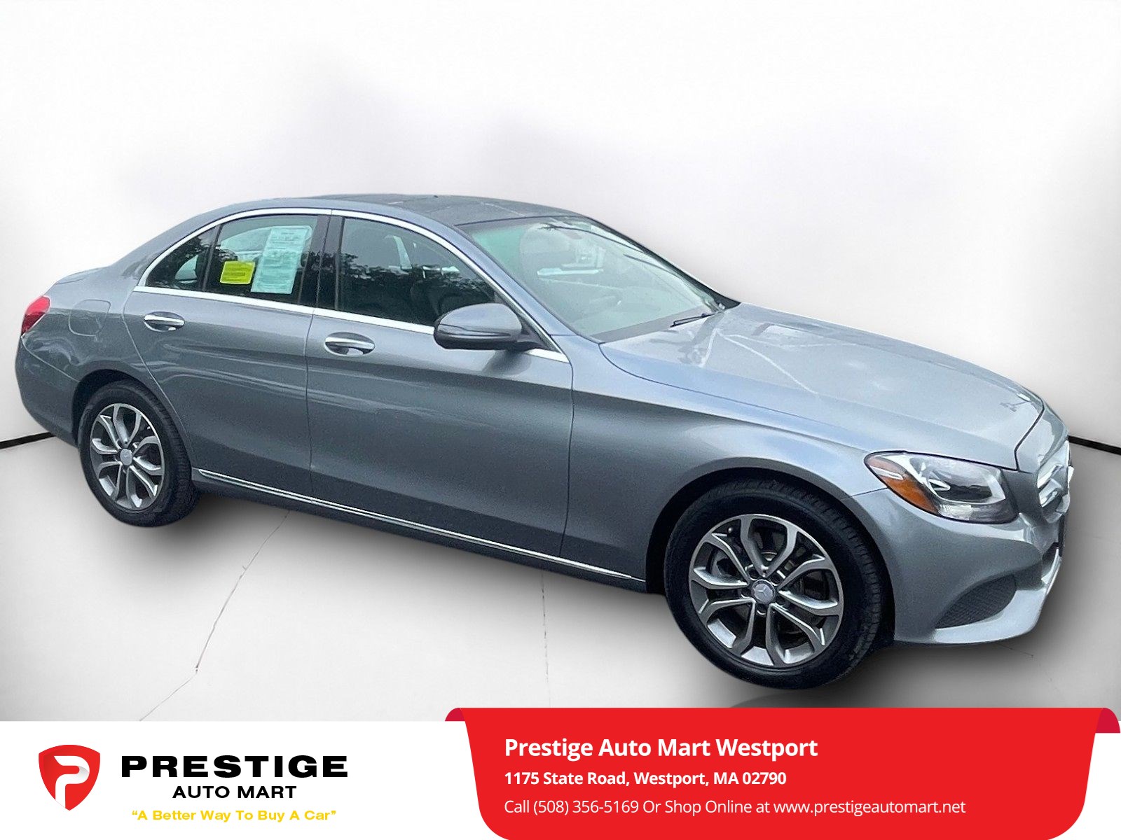 Used 2016 Mercedes-Benz C-Class C300 with VIN 55SWF4KB6GU113363 for sale in Westport, MA