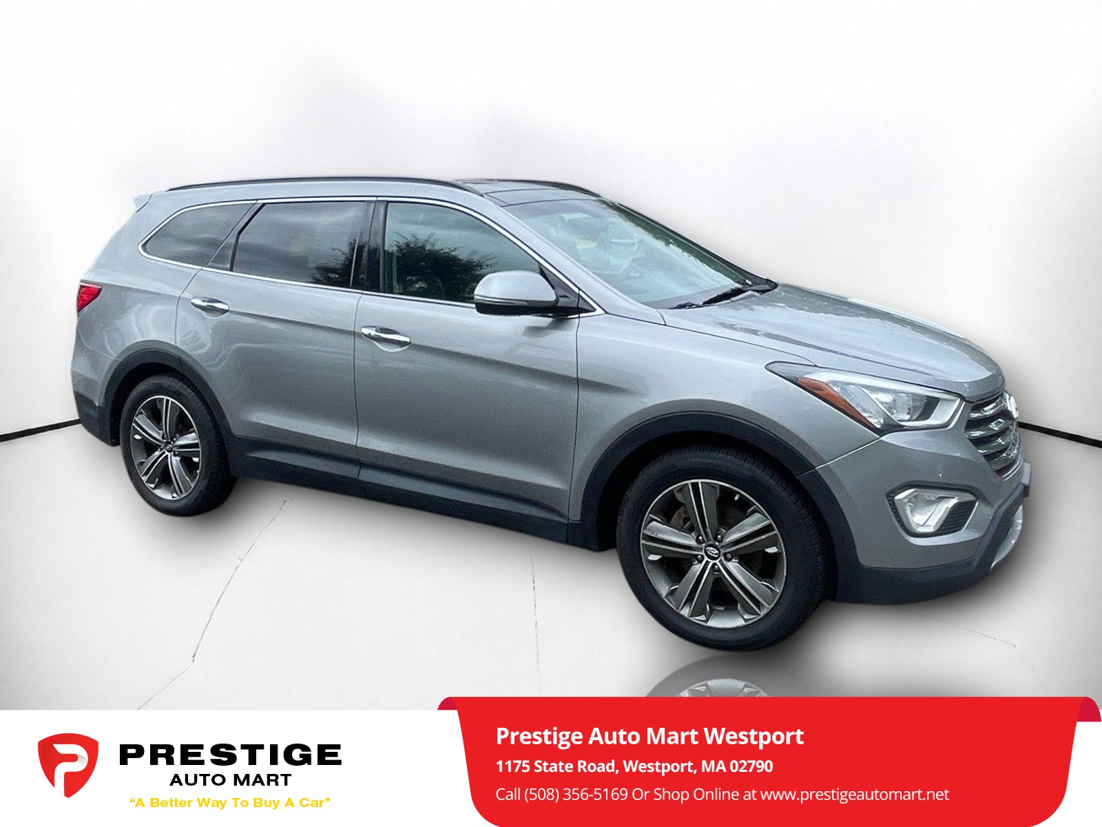 Used 2014 Hyundai Santa Fe Limited with VIN KM8SRDHF8EU078343 for sale in Westport, MA