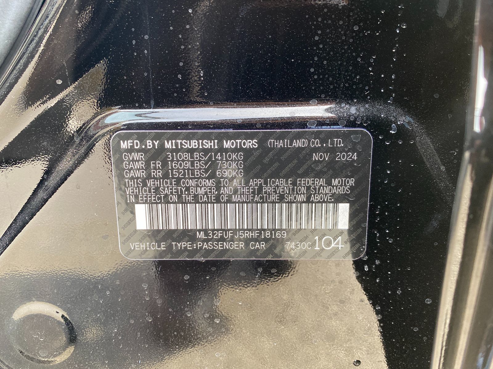 Sold 2024 Mitsubishi Mirage G4 Black Edition in East Providence